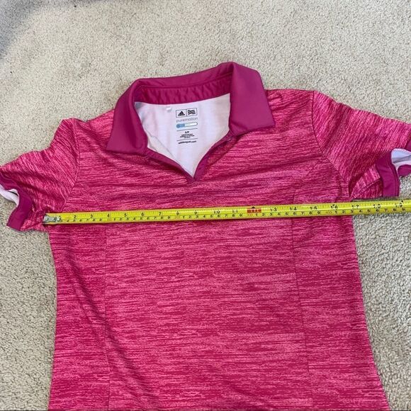Adidas Golf Puremotion Pleat Sleeve Polo Shirt (Bahia Magenta /Light Onix) Sz S - Picture 11 of 12